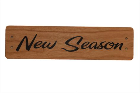 Small Cherry Wood Point of Sale Sign 250mm x 65mm - NEW SEASON